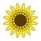 Sunflower gardening logo symbol, icon flat style design, vector