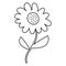 Sunflower hand drawn naive art. Cartoon style illustration. Coloring Page or Book for Kids and Adults