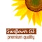 Sunflower oil label. label and text