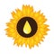 Sunflower oil yellow drop inside