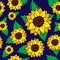 Sunflower seamless pattern