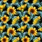 Sunflower seamless pattern. Sunflower fabric background