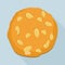 Sunflower seed cookie icon, flat style