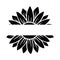 Sunflower split monogram. Flower silhouette vector illustration. Sunflower graphic logo, hand drawn icon for packaging