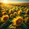 Sunflower Symphony: A Field of Bright Delights