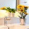 Sunflower vase decorated in bathroom