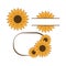 Sunflower wreath vector style illustration design on white background