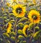 Sunflowers Acrylic, Oil painting Original handpainted art of sunflower flowers, beautiful gold sunflowers in sun flowers on canvas