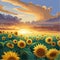 Sunflowers, Beautiful flowers in sunflower field, vast, open field filled