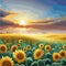 Sunflowers, Beautiful flowers in sunflower field, vast, open field filled