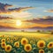 Sunflowers, Beautiful flowers in sunflower field, vast, open field filled