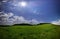 Sunflowers and  field on sunset. Beautiful nature landscape panorama. Farm field idyllic scene nature sunflower sky summer sky agr