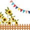 Sunflowers with near isolated icon