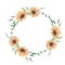 Sunflowers Watercolor Wreath Garland Clipart Flowers White Roses