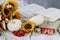 Sunflowers, white pumpkins and open book