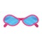 Sunglass fashion vector icon accessory pink frame. Isolated eye lens protection summer. Cartoon hipster funny vacation