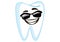 Sunglass Tooth Cartoon Character Illustration