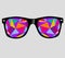 Sunglasses with abstract geometric triangles. vect
