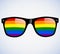 Sunglasses Abstract Rainbow lenses Vector Illustration Background. LGBT