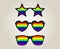 Sunglasses Abstract Rainbow lenses Vector Illustration Background. LGBT