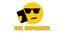 Sunglasses emoji with OK Boomer text, generation z verses baby boomer social media expression and meme