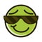 Sunglasses funny smiley emoticon face expression line and fill icon