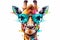sunglasses giraffe portrait africa wildlife colorful animal mammal zoo neck. Generative AI.