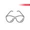 Sunglasses, glasses frame simple thin line icon.