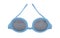 Sunglasses isolated on white background, children pastel blue round frame eyeglasses