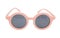 Sunglasses isolated on white background, children pastel pink round frame eyeglasses