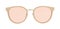 Sunglasses isolated on white background. Mockup sunglasses front view closeup design for applying on a portrait. Round