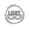 Sunglasses, lgbt icon. Simple line, outline  sexual minoritie icons in circle for ui and ux, website or mobile application