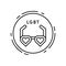 Sunglasses, lgbt icon. Simple line, outline  sexual minoritie icons in circle for ui and ux, website or mobile application