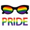Sunglasses with LGBT transgender flag. Gay Pride. LGBT community. Equality and self-affirmation. Sticker, patch, T-shirt print,