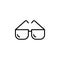 Sunglasses linear vector icon. glasses line thin sign. Sunglasses outline symbol. glasses simple logo black
