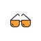 Sunglasses linear vector icon. glasses line thin sign. Sunglasses outline symbol. glasses simple logo orange