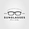 Sunglasses minimalist vintage logo template vector illustration design. simple eyeglasses, optic glasses shop logo concept