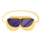 Sunglasses print sleeping mask icon, cartoon style
