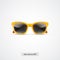 Sunglasses. Realistic 3d yellow sunglasses icon isolated on white. Vector