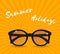 Sunglasses realistic icon. Summer background. Vector