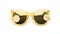 Sunglasses retro isolated on white background. Modern sun glasses summer woman accessories gold or yellow color. Top