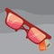 Sunglasses with sale tag. Vector illustration decorative background design