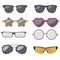 Sunglasses set, Summer eyewear, vector