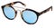 Sunglasses spotted brown, blue mirror lenses isolated on white b