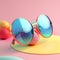 sunglasses in summer concept in trending color palette for advertising with Generative AI