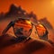 Sunglasses, sunset, travel, concept