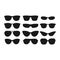 Sunglasses various black vector silhouette set.