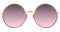 Sunglasses with violet lens and gold metalic frame