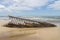 Sunk fishing boat at Mostardas beach