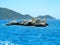 The sunken ruins on the island of Kekova, ancient Lycian city of Simena, Antalya, Turkey